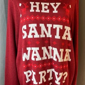 Tipsy Elves Ugly Christmas Sweater "Hey Santa Wanna Party" -  Size L